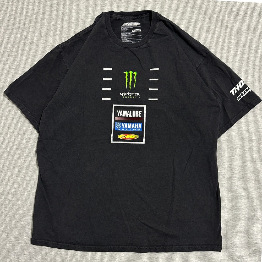 Y2K FMF Racing Monster Energy Yamalube Yamaha Star Racing Sponsor Tee Black XL